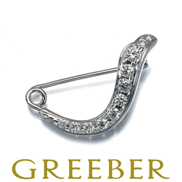 MIKIMOTO ミキモト ブローチ ダイヤ ダイヤモンド K18WG Brooch【中古】BLJ
