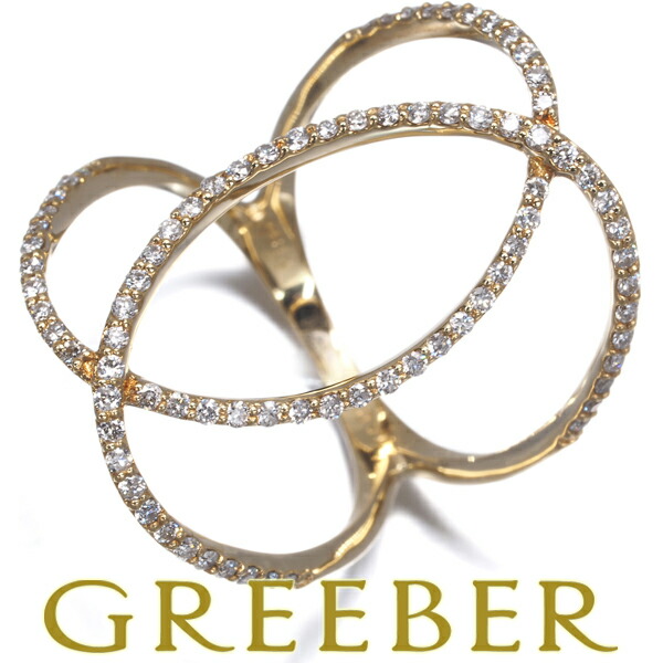 ダイヤ ダイヤモンド 0.40ct 透かし リング K18YG Ring 指輪 【中古】GENJ