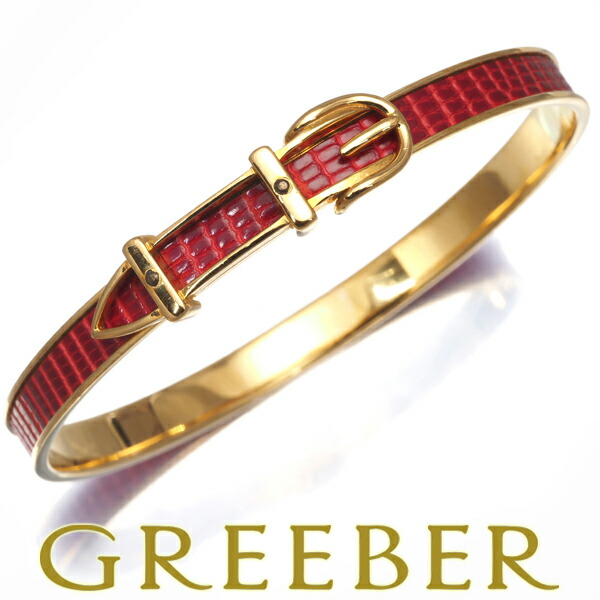 【美品】HERMES Etriviere レザー ブレスレット バングル HERMES】Etrier bracelet/レザーブレスレット/シルバー/3mm