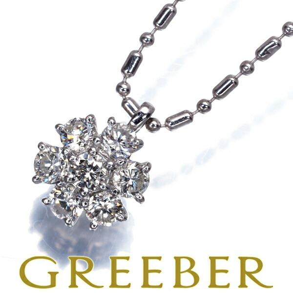 ダイヤ ダイヤモンド 0.71ct フラワー ネックレス Pt900/Pt850 Necklace【中古】GENJ 大幅値下げ品｜グリーバー