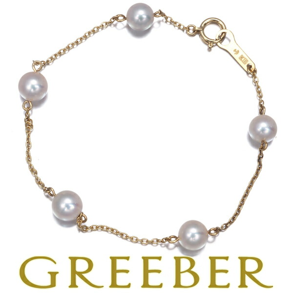 ★ポイント5倍対象商品★ TASAKI タサキ ブレスレット パール 真珠 6.0-6.4mm ステーション K18YG Bracelet【中古】BLJ