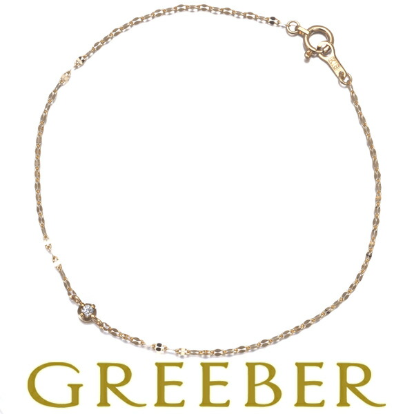 ★ポイント5倍対象商品★ヴァンドーム ブレスレット ダイヤ ダイヤモンド 一粒 ペタルチェーン K18YG Bracelet【中古】BLJ/GENJ