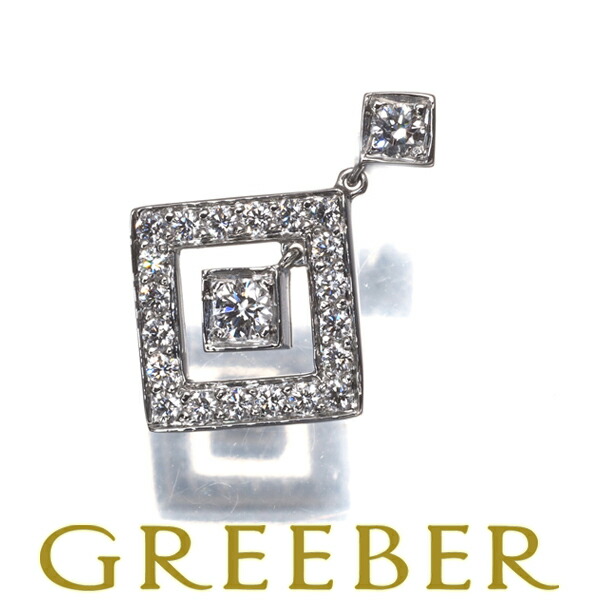 Tiffany&Co. ティファニー ピアス ダイヤ ダイヤモンド スクエア 片耳 Pt950 Pierce【中古】BLJ 限界値下げ品