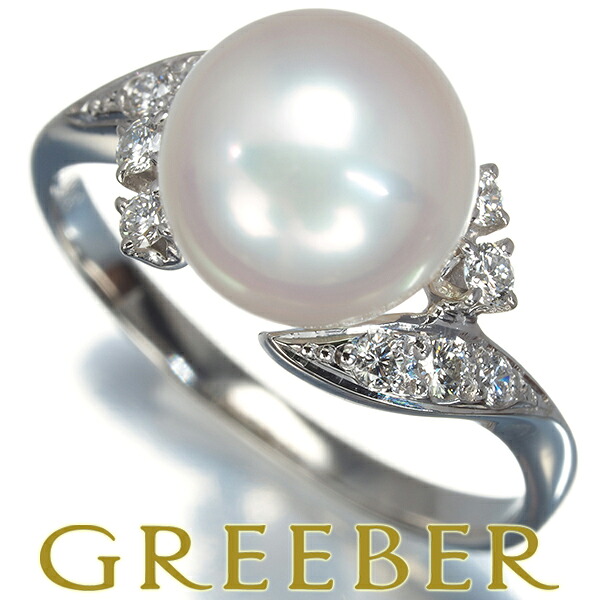 6/美品 ミキモト Pt900 真珠 パール約11.8㎜ ダイヤ リング 指輪 MIKIMOTO ミキモト パール 真珠 リング・指輪 プラチナPT900