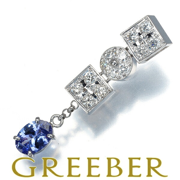 ★ポイント5倍対象商品★タンザナイト 0.67ct ダイヤ ダイヤモンド 0.38ct スクエア サークル ペンダント トップ Pt900 ソーティング Pendant【中古】GENJ