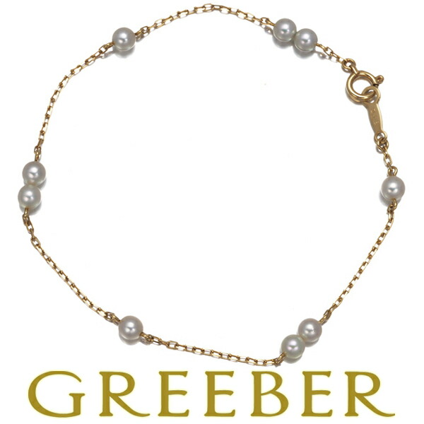 最終価格 新品未使用 ミキモト K18 ベビーパール 9粒 ブレスレット MIKIMOTO/ミキモト】 ベビーパール 4.7mm ブレスレット K18