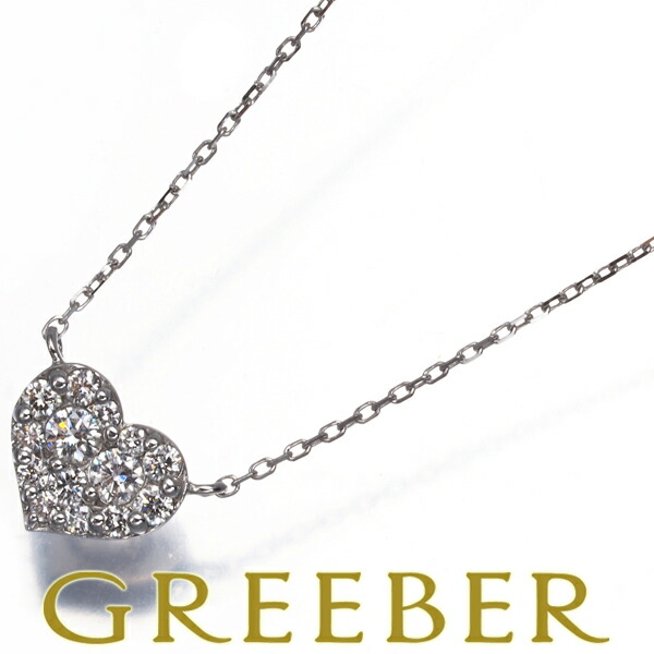 ポンテヴェキオ ハートキーダイヤモンドネックレスK18WG【美品】 楽天