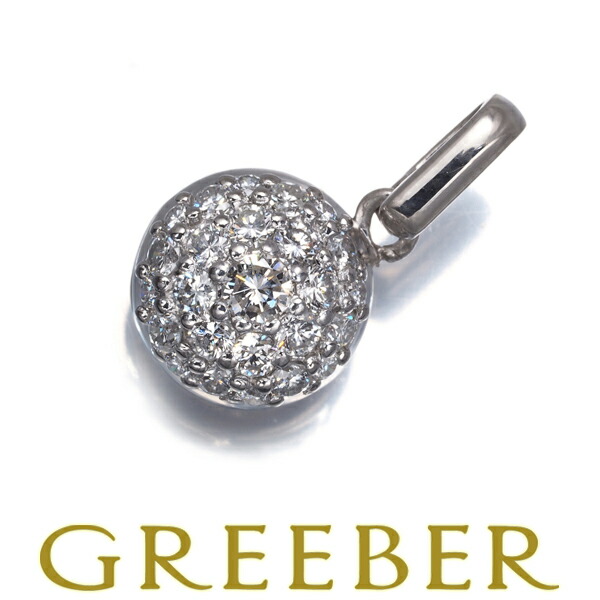 ★ポイント5倍対象商品★ダイヤ ダイヤモンド 0.56ct パヴェ ラウンド ペンダント トップ Pt900 Pendant【中古】GENJ