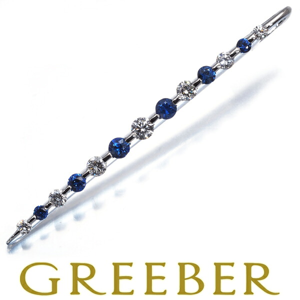 ダイヤ ダイヤモンド 0.40ct サファイア 0.43ct ペンダント トップ Pt900 Pendant【中古】GENJ