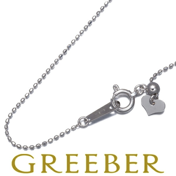 ★ポイント5倍対象商品★ カットボール チェーンネックレス 45cm K18WG Necklace【中古】GENJ