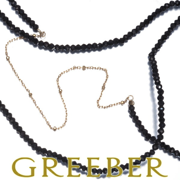 agete アガット ネックレス オニキス ロング K10YG Necklace【中古】BLJ