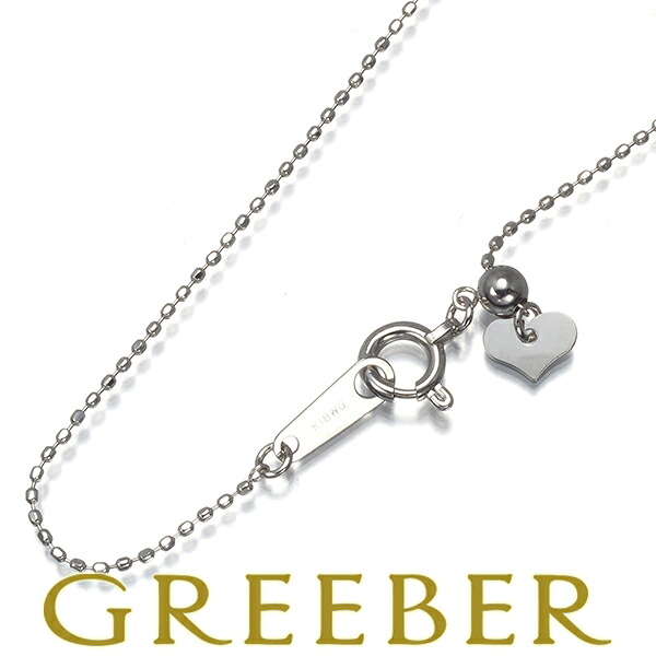 ★ポイント5倍対象商品★ カットボール チェーンネックレス 45cm K18WG Necklace【中古】GENJ|グリーバー
