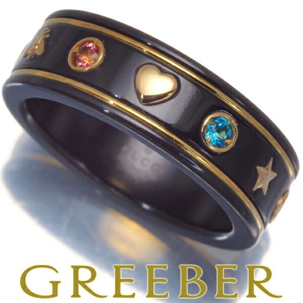 楽天市場】GUCCI グッチ 18Kイエローゴールドリングブラック