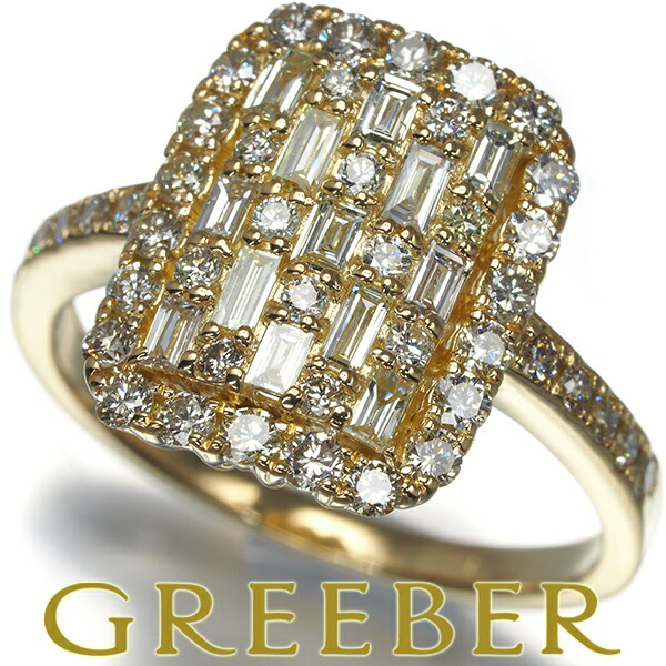 ダイヤ ダイヤモンド 1.00ct バゲットカット 2種カット リング K18YG Ring 指輪 【中古】GENJ｜グリーバー 83,050円