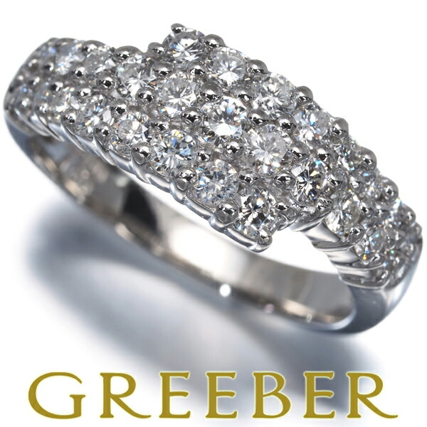 ★ポイント5倍対象商品★ ダイヤ ダイヤモンド 1.00ct 3ロウ リング Pt900 Ring 指輪 【中古】GENJ｜グリーバー