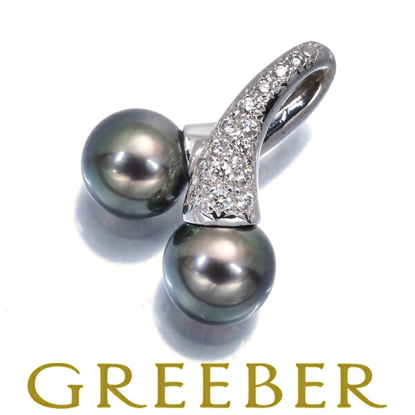 TASAKI タサキ ペンダント トップ パール 真珠 8.6mm/8.6mm ダイヤ ダイヤモンド 0.17ct パヴェ K18WG Pendant【中古】BLJ｜グリーバーペンダントトップ