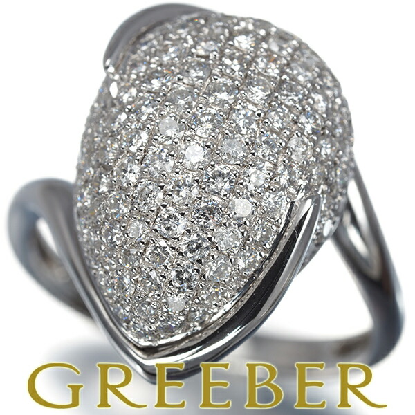 1日スタート！【要獲得！先着順最大3万円クーポン！】ダイヤ ダイヤモンド 1.31ct パヴェ リング K18WG Ring 指輪 【中古】GENJ｜グリーバー
