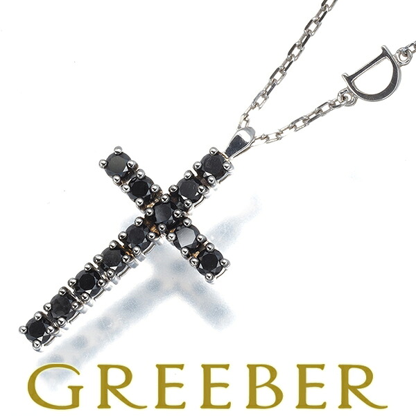 ★ポイント5倍対象商品★ DAMIANI ダミアーニ ネックレス ブラックダイヤ ダイヤモンド ミステリークロス K18WG Necklace【中古】BLJ|グリーバー