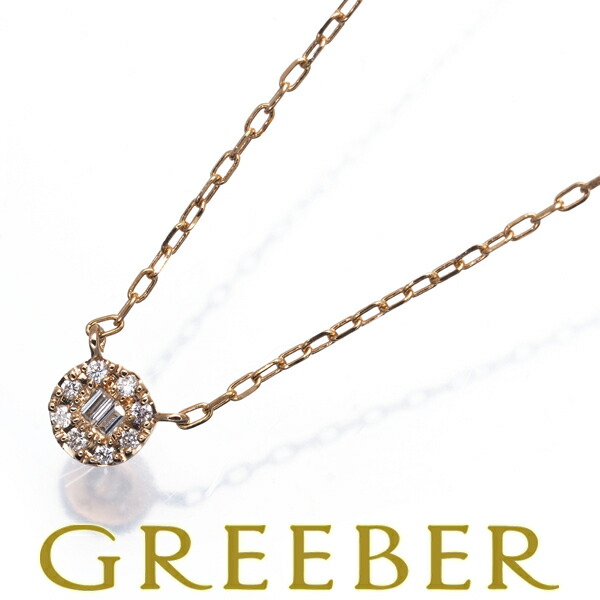 ★ポイント5倍対象商品★ベルシオラ ネックレス ダイヤ ダイヤモンド 0.06ct バケットカット 2種カット K18PG Necklace【中古】BLJ/GENJ