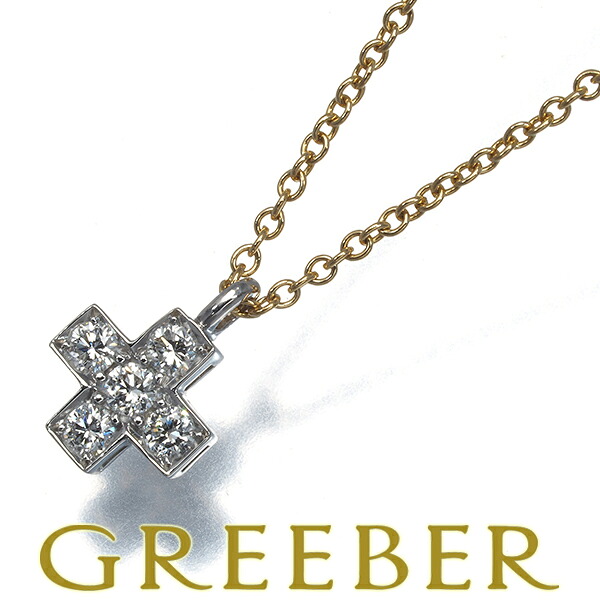 ★ポイント5倍対象商品★ Tiffany&Co. ティファニー ネックレス ダイヤ ダイヤモンド クルーシフォーム コンビカラー クロス Pt950/K18YG Necklace【中古】BLJ｜グリーバー