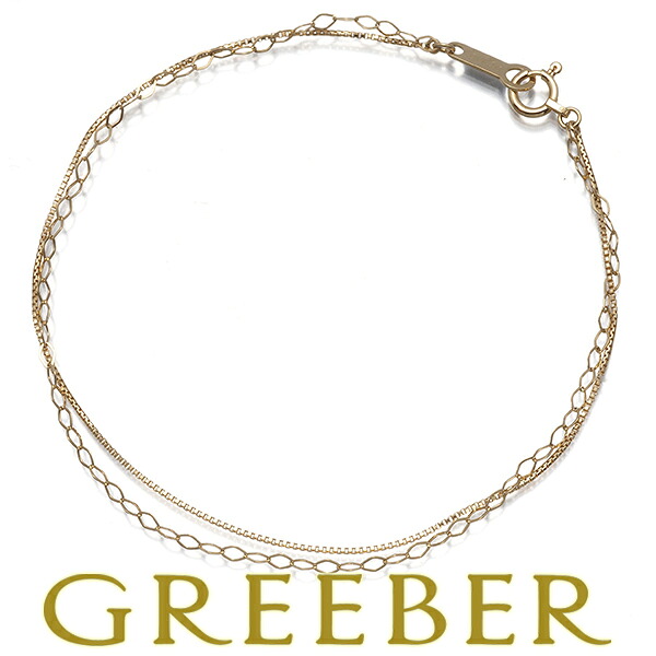 4℃ ブレスレット ベネチアン 2連 チェーン K10YG Bracelet【中古】BLJ/GENJ｜グリーバー