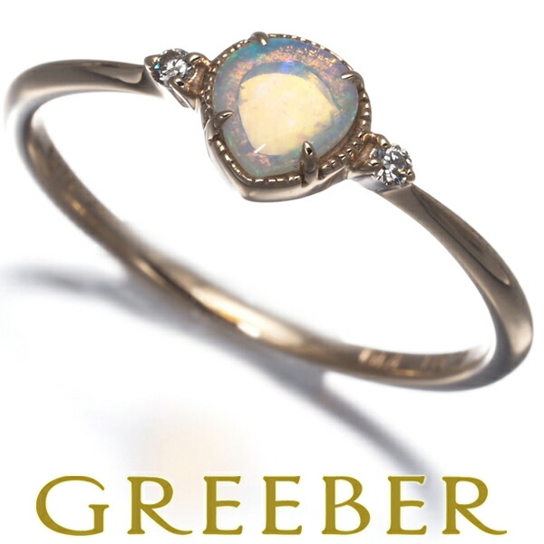 楽天市場】アガット agete K14YG イエローゴールド リング オパール