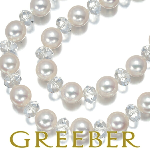 ★ポイント5倍対象商品★TASAKI タサキ ネックレス パール 真珠 7.0-7.5mm クリスタル ヴァリエ ロング シルバー Necklace【中古】BLJ