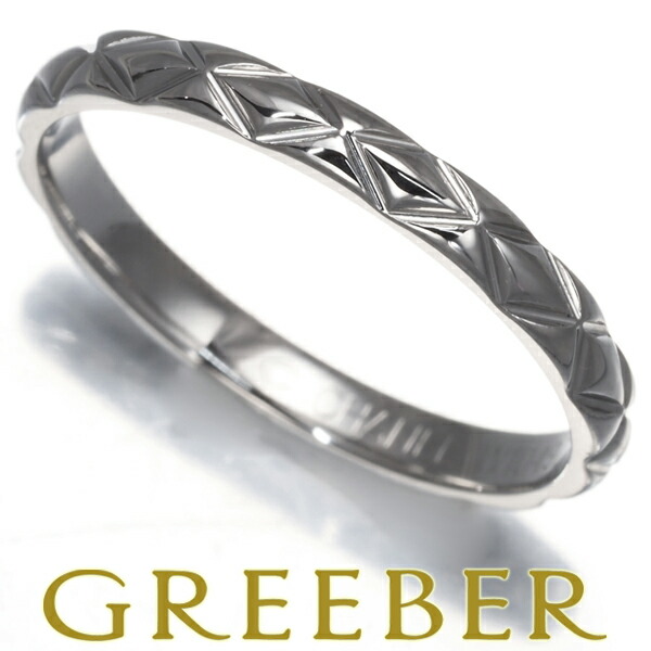 美品 シャネル マトラッセ プラチナ リング 50 9.5号 ミディアム 指輪 CHANEL（シャネル） 8.5号 リング・指輪 マトラッセ ファイン