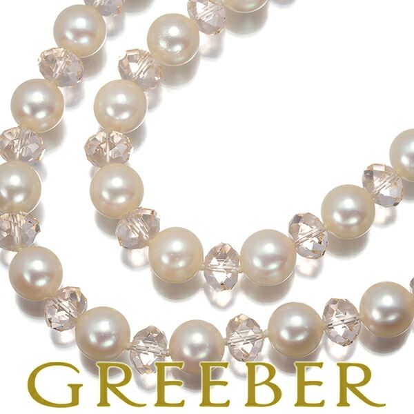 ★ポイント5倍対象商品★TASAKI タサキ ネックレス パール 真珠 6.5-6.8mm クリスタル ヴァリエ ロング シルバー Necklace【中古】BLJ