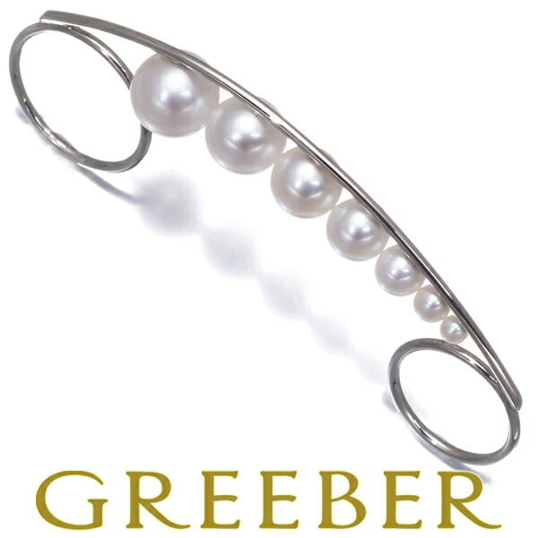 TASAKI タサキ リング パール 真珠 3.4-10.3mm M/G ダブルフィンガー 7号/16号 Pd950 Pearl Ring 指輪 【中古】BLJ