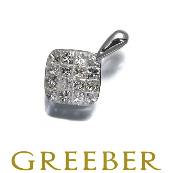 GSTV ペンダント トップ ダイヤ ダイヤモンド ミステリーセッティング K18WG Pendant【中古】BLJ/GENJ｜グリーバー