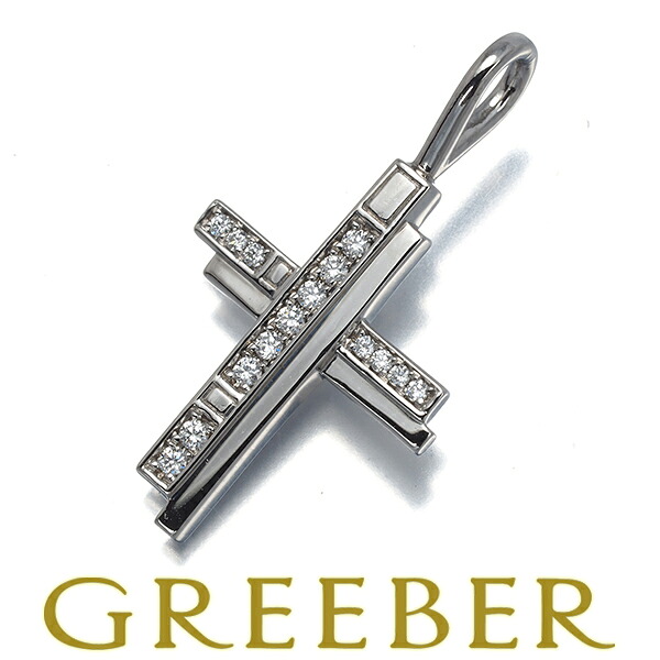 ★ポイント5倍対象商品★ HARRY WINSTON ハリーウィンストン ペンダント トップ ダイヤ ダイヤモンド トラフィッククロス Pt950 Pendant【中古】BLJ｜グリーバー