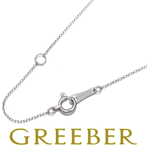 ★ポイント5倍対象商品★ カットアズキ チェーンネックレス 40cm K18WG Necklace【中古】GENJ｜グリーバー