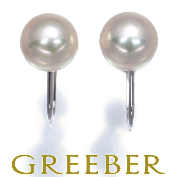 ★ポイント5倍対象商品★ MIKIMOTO ミキモト イヤリング 真珠 7.2mm 一粒 K18WG Earrings【中古】BLJ