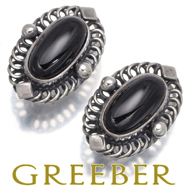 Georg Jensen ジョージジェンセン イヤリング オニキス ヘリテージ 2004 シルバー 925 Earrings【中古】BLJ 大幅値下げ品｜グリーバー