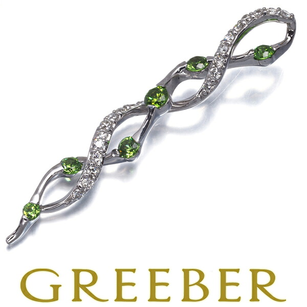 デマントイドガーネット 0.55ct ダイヤ ダイヤモンド 0.25ct ペンダント トップ K18WG ソーティング Pendant【中古】GENJ 限界値下げ品｜グリーバー