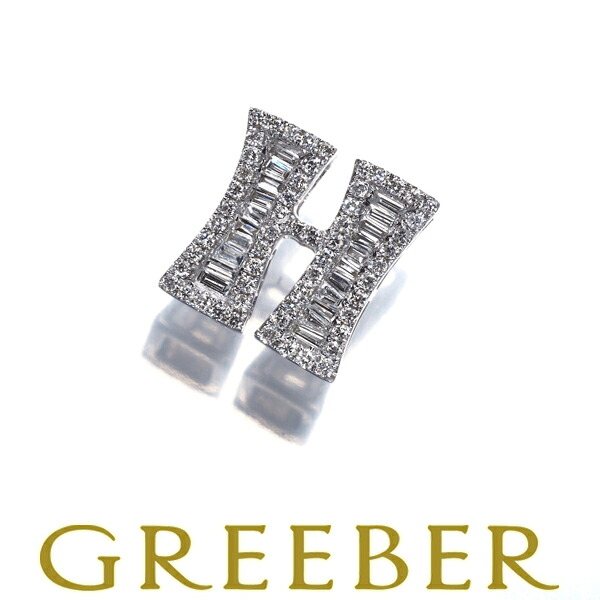 ダイヤ ダイヤモンド 0.30ct 2種カット イニシャル アルファベット H ペンダント トップ K18WG Pendant【中古】GENJ 大幅値下げ品｜グリーバー 36,400円