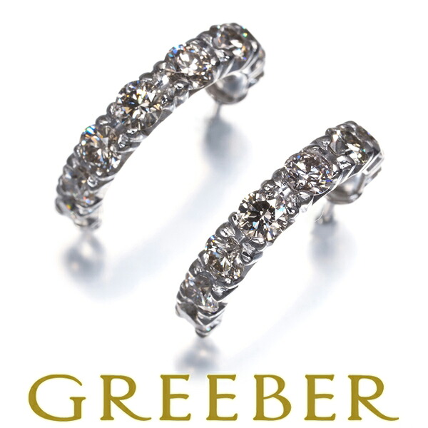 ブラウンダイヤ ダイヤモンド 0.96ct/0.96ct フープ ピアス Pt900 Pierce【中古】GENJ 大幅値下げ品｜グリーバー