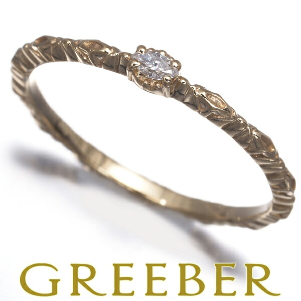 agete アガット リング ダイヤ ダイヤモンド 0.03ct マーキスカット 一粒 9号 K10YG Ring 指輪 【中古】BLJ｜グリーバー