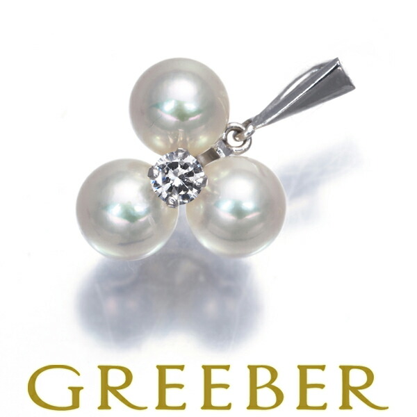 MIKIMOTO ミキモト ペンダント トップ パール 真珠 6.2mm ダイヤ ダイヤモンド K14WG Pendant【中古】BLJ 限界値下げ品|グリーバー