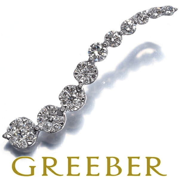 ★ポイント5倍対象商品★ダイヤ ダイヤモンド 0.50ct フラワー ペンダント トップ K18WG Pendant【中古】GENJ