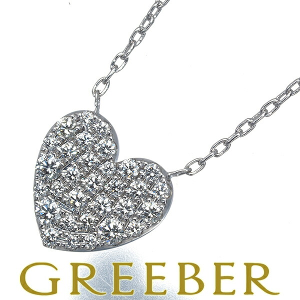 Tiffany&Co. ティファニー ネックレス ダイヤ ダイヤモンド ハート パヴェ K18WG Necklace【中古】BLJ|グリーバー
