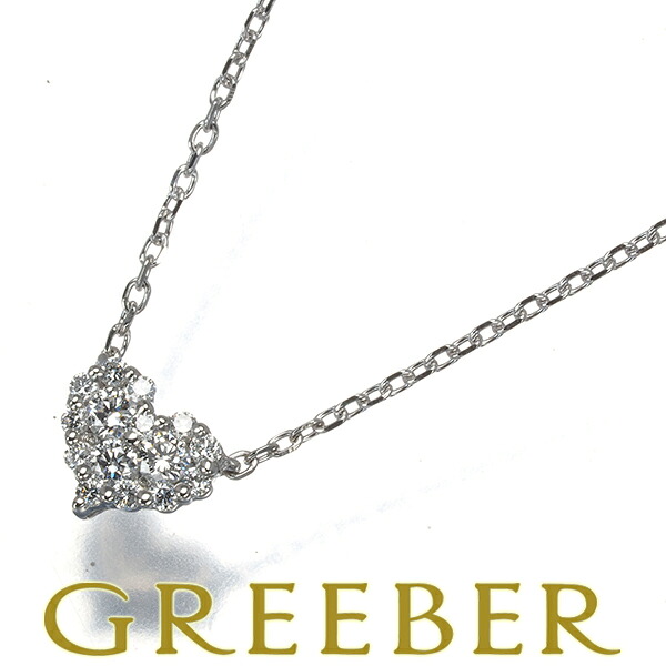 ★ポイント5倍対象商品★ヴァンドーム ネックレス ダイヤ ダイヤモンド 0.13ct ハート パヴェ Pt950/Pt850 Necklace【中古】BLJ/GENJ 32,370円