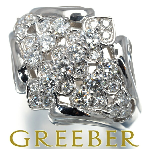三越 リング ダイヤ ダイヤモンド 1.00ct 透かし 12号 Pt900 Ring 指輪 【中古】BLJ/GENJ