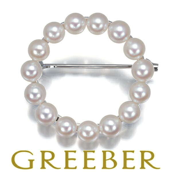 ★ポイント5倍対象商品★MIKIMOTO ミキモト ブローチ ベビーパール 真珠 4.1-4.3mm サークル シルバー Brooch【中古】BLJ