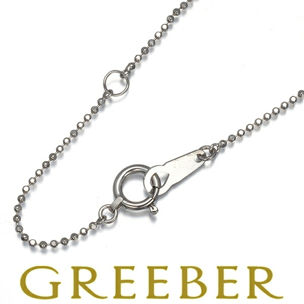 ★ポイント5倍対象商品★ カットボール チェーンネックレス K18WG 40cm Necklace【中古】GENJ
