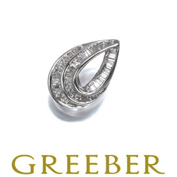 ダイヤ ダイヤモンド 0.20ct テーパーカット ドロップ ペンダント トップ K18WG Pendant【中古】GENJ 大幅値下げ品｜グリーバー 30,550円