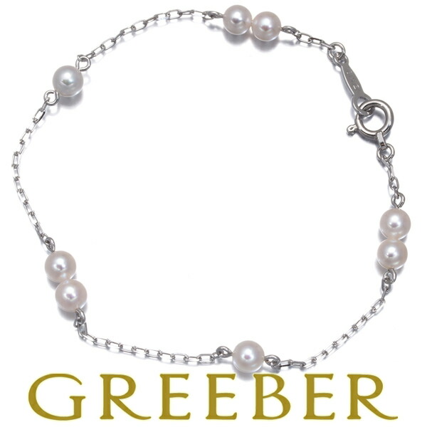 ★ポイント5倍対象商品★ MIKIMOTO ミキモト ブレスレット ベビー パール 真珠 3.8-4.0mm ステーション K18WG Bracelet【中古】BLJ｜グリーバー