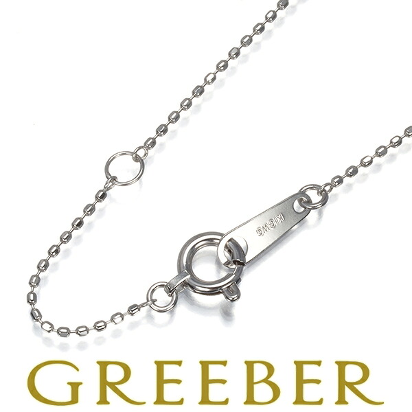 ★ポイント5倍対象商品★ カットボール チェーンネックレス 40cm K18WG Necklace【中古】GENJ｜グリーバー