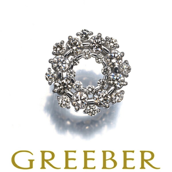 ★ポイント5倍対象商品★ブラウン ダイヤ ダイヤモンド 1.00ct リース ペンダント トップ K18WG Pendant【中古】GENJ
